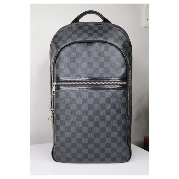 louis vuitton black checkered backpack